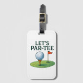 Étiquette À Bagage Golf Let's Par tee (Devant Vertical)