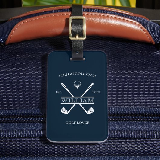 Étiquette À Bagage Golf Lover Cross Club bleu foncé (Insitu Rectoal 2)