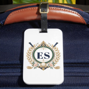 Étiquette À Bagage Golf personnalisé élégant pour dames avec monogram