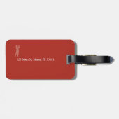 Étiquette À Bagage Golf Player Cool Classy Monogram Red (Dos horizontal)