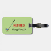 Étiquette À Bagage GOLF - Retraité, jouer au golf est un travail (Dos horizontal)