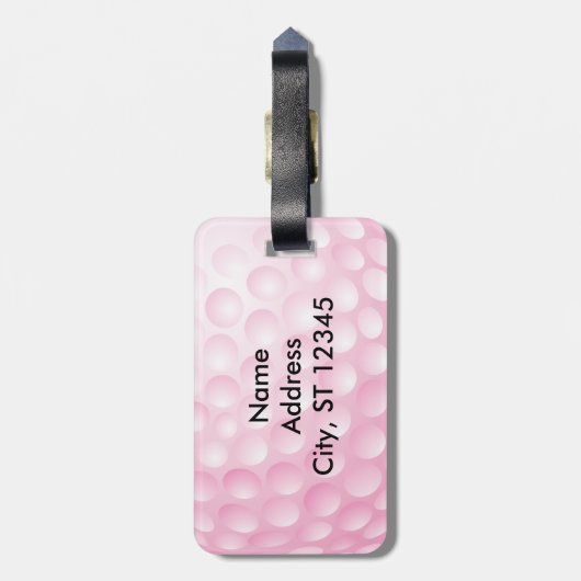 Étiquette À Bagage Golf Tee | Rose (Dos Vertical)