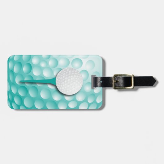 Étiquette À Bagage Golf Tee | TURQUOISE (Devant horizontal)