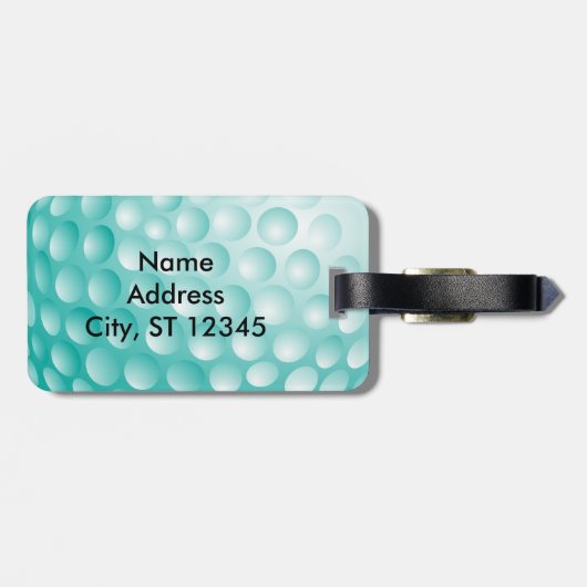 Étiquette À Bagage Golf Tee | TURQUOISE (Dos horizontal)