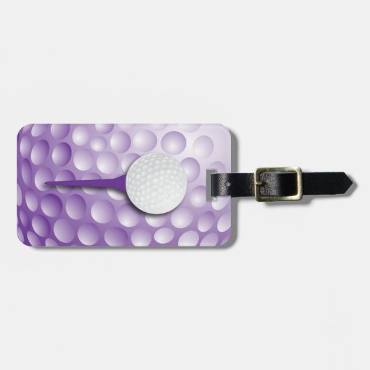 Étiquette À Bagage Golf Tee | Violet (Devant horizontal)