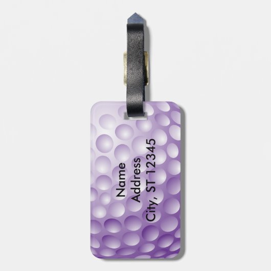 Étiquette À Bagage Golf Tee | Violet (Dos Vertical)