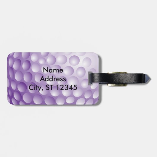 Étiquette À Bagage Golf Tee | Violet (Dos horizontal)