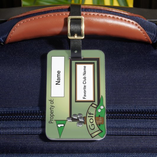 Étiquette À Bagage Golf 🏌️ ‍ ♂️ | Texte do-it-yourself | Vert (Insitu Rectoal 2)