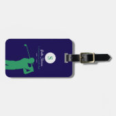 Étiquette À Bagage Golf vert avec Golf Club Élégant (Devant horizontal)