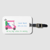 Étiquette À Bagage Golfer Funny Preppy Golf Cart Custom  (Devant Horizontal)