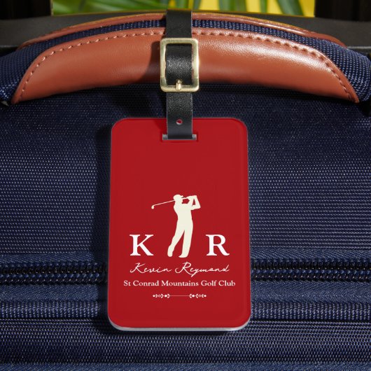 Étiquette À Bagage Golfeur Classique Rouge Golfeurs (Insitu Rectoal 2)