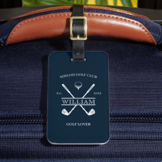 Étiquette À Bagage Golfeur Croix Club Bleu foncé