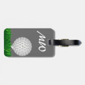 Étiquette À Bagage Golfeur personnalisé de boule de golf (Dos horizontal)