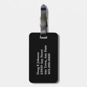 Étiquette À Bagage Golfeur rouge sur le noir (Dos Vertical)