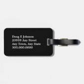 Étiquette À Bagage Golfeur rouge sur le noir (Dos horizontal)