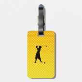Étiquette À Bagage Golfeur vintage jaune-orange (Dos Vertical)