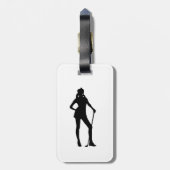 Étiquette À Bagage Golfeuse sportive (Dos Vertical)