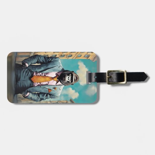 Étiquette À Bagage Gorille en costume (Devant horizontal)