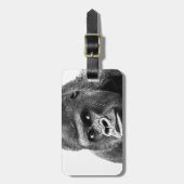 Étiquette À Bagage Gorille noire blanche (Devant Vertical)