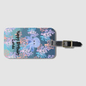 Étiquette À Bagage gosses pieuvre magique sous le dégradé bleu marine (Devant Horizontal)