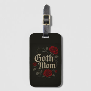Étiquette À Bagage Goth Mom Red Rose Floral typographie victorienne