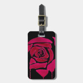 Étiquette À Bagage Gothique abstrait rose aquarelle art original (Devant Vertical)