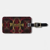 Étiquette À Bagage Gothique Valentine Gold Hearts Dark Arts (Devant horizontal)