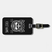 Étiquette À Bagage Gothique Voyage sucre crâne chaton éffrayant chato (Devant horizontal)