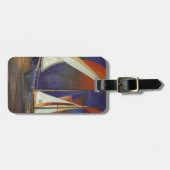 Étiquette À Bagage Goulet Artistique sous voile en orange et violet (Devant horizontal)