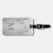 Étiquette À Bagage Gouttes de chrome argenté Métal liquide chaud Mono (Devant horizontal)