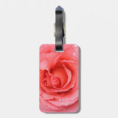 Étiquette À Bagage Gouttes d'Eau de Rose Rose Romantique (Dos Vertical)