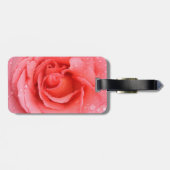 Étiquette À Bagage Gouttes d'Eau de Rose Rose Romantique (Dos horizontal)