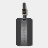 Étiquette À Bagage Gradient gris foncé moderne Nom ou raison sociale (Devant Vertical)