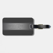 Étiquette À Bagage Gradient gris foncé moderne Nom ou raison sociale (Dos horizontal)