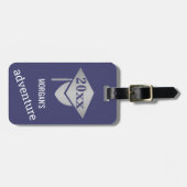 Étiquette À Bagage Graduation Marine Blue Silver Travel Adventure (Devant horizontal)