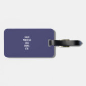 Étiquette À Bagage Graduation Marine Blue Silver Travel Adventure (Dos horizontal)