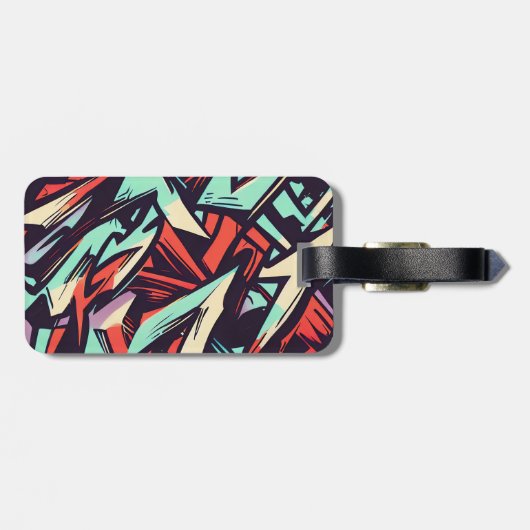 Étiquette À Bagage Graffiti moderne (Dos horizontal)