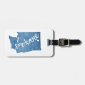 Étiquette À Bagage Grain de bois de Spokane Washington (Devant horizontal)