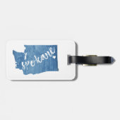 Étiquette À Bagage Grain de bois de Spokane Washington (Dos horizontal)