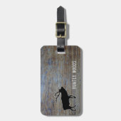 Étiquette À Bagage Grain en bois rustique personnalisé d'élans du nom (Devant Vertical)