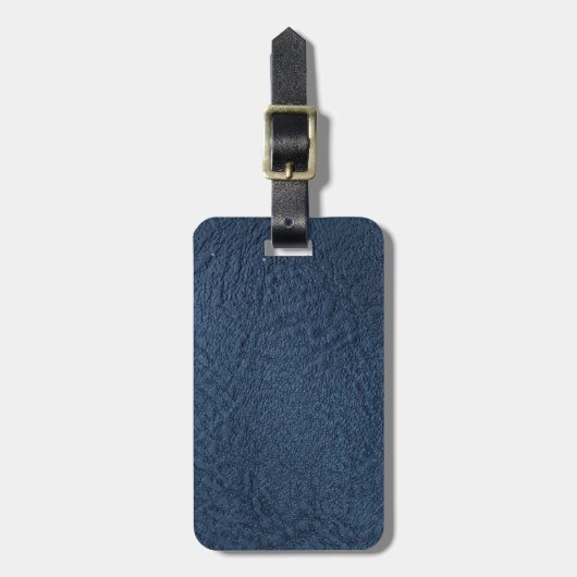 Étiquette À Bagage Grains Bleus Faux Cuir (Devant Vertical)