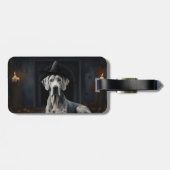 Étiquette À Bagage Grand Dane Citrouille Halloween flip d'effroi (Dos horizontal)