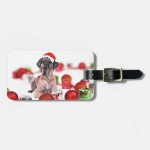 Étiquette À Bagage Grand Danois avec ornements de Noël Cadeaux