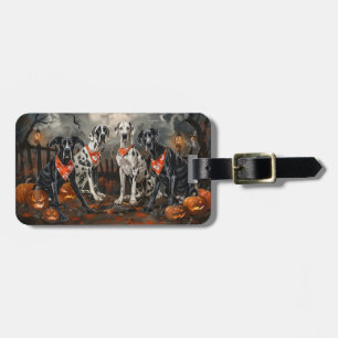 Étiquette À Bagage Grand Danois Halloween Épouvantable