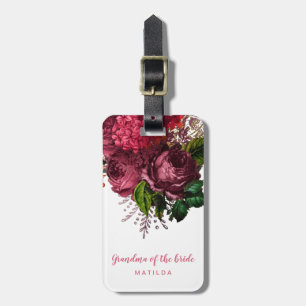 Étiquette À Bagage Grand-mère florale Rose de la mariée