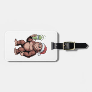 Étiquette À Bagage Grand Noël Sasquatch amateur de Matcha 
