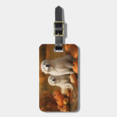 Étiquette À Bagage Grand Pyrénées Chiot automne délice Citrouille (Devant Vertical)