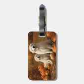 Étiquette À Bagage Grand Pyrénées Chiot automne délice Citrouille (Dos Vertical)