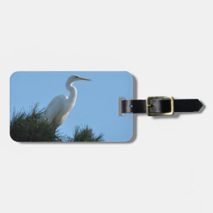 Étiquette À Bagage Grande Aigrette en Floride ensoleillée