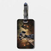 Étiquette À Bagage Grande Dane Halloween effrayante (Dos Vertical)